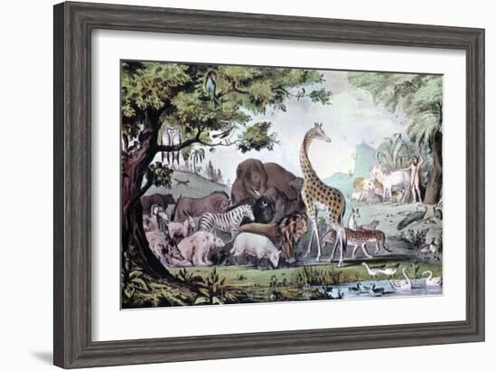 Adam Naming the Creatures, 1847-Nathaniel Currier-Framed Giclee Print