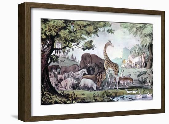 Adam Naming the Creatures, 1847-Nathaniel Currier-Framed Giclee Print