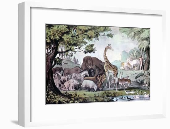 Adam Naming the Creatures, 1847-Nathaniel Currier-Framed Giclee Print