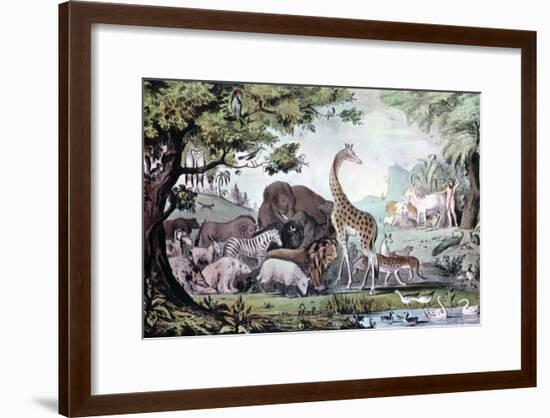 Adam Naming the Creatures, 1847-Nathaniel Currier-Framed Giclee Print