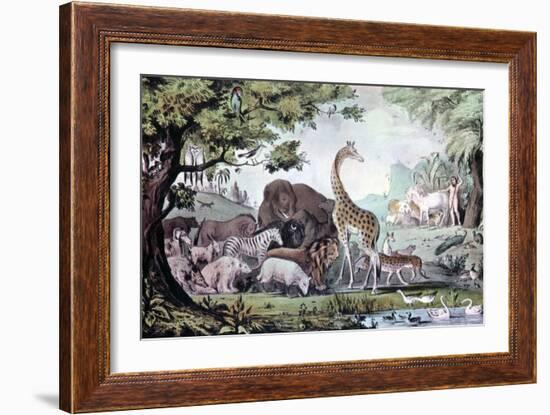 Adam Naming the Creatures, 1847-Nathaniel Currier-Framed Giclee Print