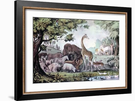 Adam Naming the Creatures, 1847-Nathaniel Currier-Framed Giclee Print