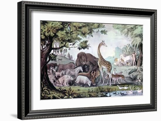 Adam Naming the Creatures, 1847-Nathaniel Currier-Framed Giclee Print