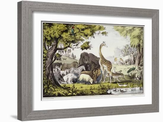 Adam Naming the Creatures-Currier & Ives-Framed Giclee Print