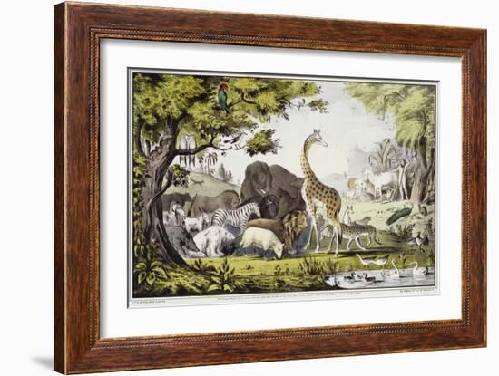 Adam Naming the Creatures-Currier & Ives-Framed Giclee Print