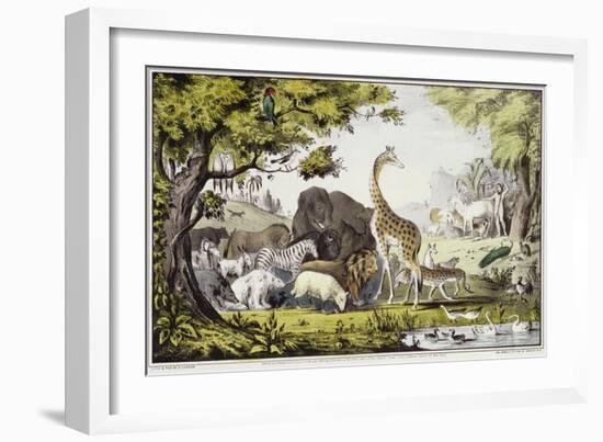 Adam Naming the Creatures-Currier & Ives-Framed Giclee Print