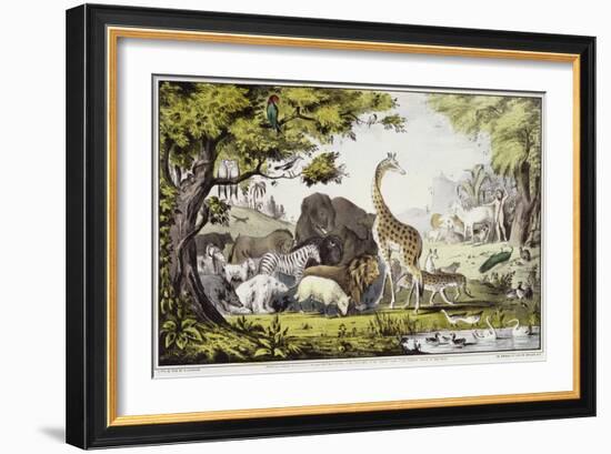 Adam Naming the Creatures-Currier & Ives-Framed Giclee Print