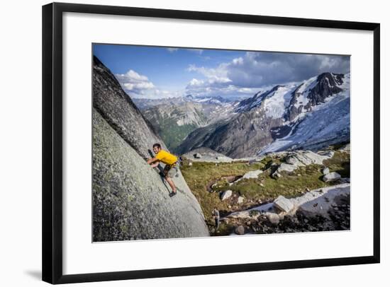 Adam Osuchowski Finds Short 5.8 Trad Line, Applebee Camp, Bugaboos Provincial Park, BC, Columbia-Dan Holz-Framed Photographic Print