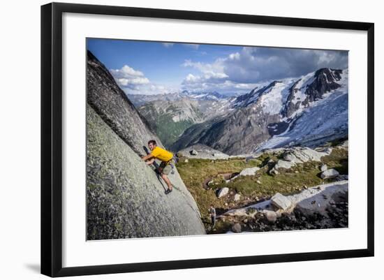 Adam Osuchowski Finds Short 5.8 Trad Line, Applebee Camp, Bugaboos Provincial Park, BC, Columbia-Dan Holz-Framed Photographic Print