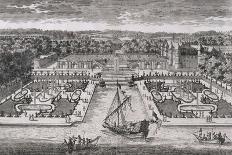 Planche 211: Vue générale à vol d'oiseau du château, des jardins, canaux et parc de Chantilly,-Adam Perelle-Mounted Giclee Print