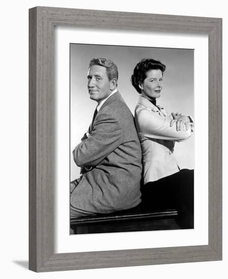 ADAM'S RIB, 1949 directed by GEORGE CUKOR with Spencer Tracy and Katharine Hepburn (b/w photo)-null-Framed Photo