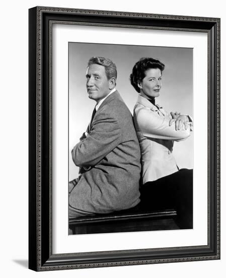 ADAM'S RIB, 1949 directed by GEORGE CUKOR with Spencer Tracy and Katharine Hepburn (b/w photo)-null-Framed Photo