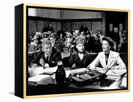 ADAM'S RIB, 1949 directed by GEORGE CUKOR with Spencer Tracy, Judy Holliday and Katharine Hepburn (-null-Framed Stretched Canvas