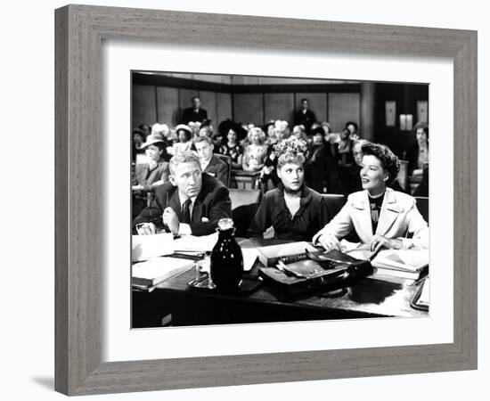 Adam's Rib, Spencer Tracy, David Wayne, Judy Holliday, Katharine Hepburn, 1949-null-Framed Photo