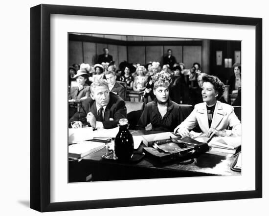 Adam's Rib, Spencer Tracy, David Wayne, Judy Holliday, Katharine Hepburn, 1949-null-Framed Photo