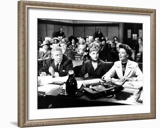 Adam's Rib, Spencer Tracy, David Wayne, Judy Holliday, Katharine Hepburn, 1949-null-Framed Photo