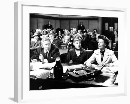 Adam's Rib, Spencer Tracy, David Wayne, Judy Holliday, Katharine Hepburn, 1949-null-Framed Photo