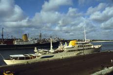 View of Large Yacht near Shore-Adam Scull-Photographic Print