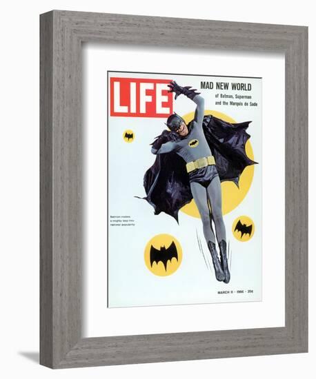 Adam West as Superhero Batman, March 11, 1966-Yale Joel-Framed Photographic Print