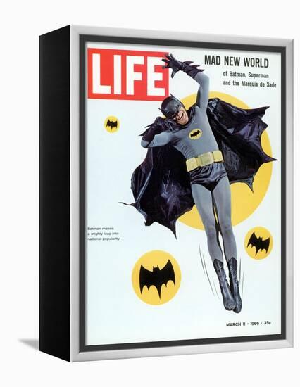 Adam West as Superhero Batman, March 11, 1966-Yale Joel-Framed Premier Image Canvas