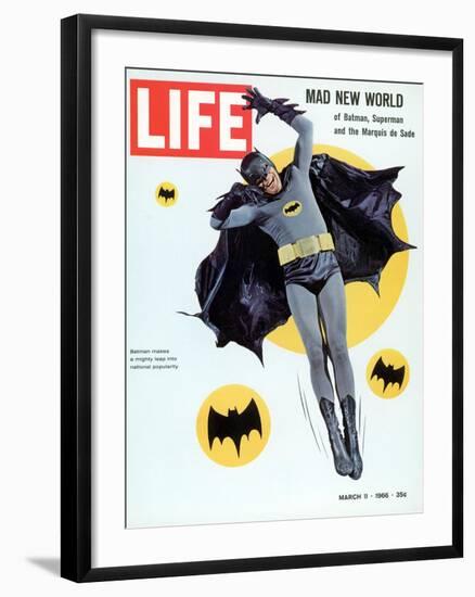 Adam West as Superhero Batman, March 11, 1966-Yale Joel-Framed Premium Photographic Print