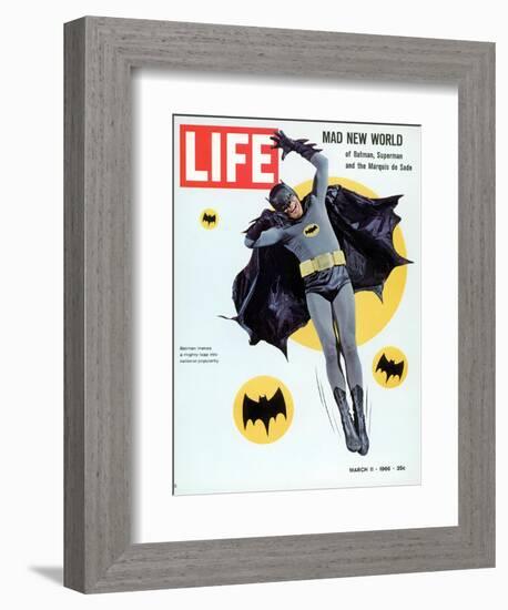 Adam West as Superhero Batman, March 11, 1966-Yale Joel-Framed Photographic Print