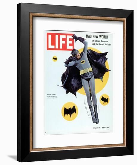 Adam West as Superhero Batman, March 11, 1966-Yale Joel-Framed Photographic Print