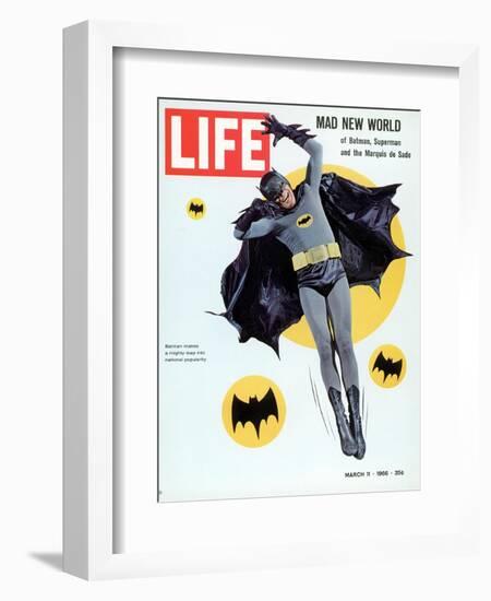 Adam West as Superhero Batman, March 11, 1966-Yale Joel-Framed Photographic Print