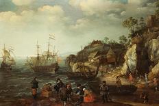 Coastal Scene with Fishermen and Huntsmen on the Shore, 1626-Adam Willaerts-Framed Giclee Print