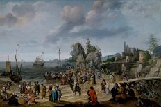 Coastal Scene with Fishermen and Huntsmen on the Shore, 1626-Adam Willaerts-Framed Giclee Print