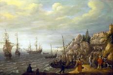 Naval battle near Gibraltar on 25th April 1607, 1639-Adam Willaerts-Framed Premier Image Canvas