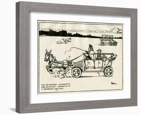 Adapted Motor Car Using a Donkey-William Heath Robinson-Framed Art Print