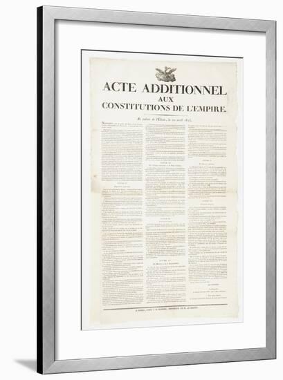 Additional Act to the Constitutions of the Empire, 22 April 1815-null-Framed Giclee Print