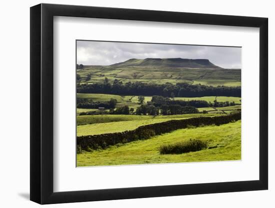 Addlebrough from Askrigg in Wensleydale, Yorkshire Dales, North Yorkshire, Yorkshire, England, UK-Mark Sunderland-Framed Photographic Print