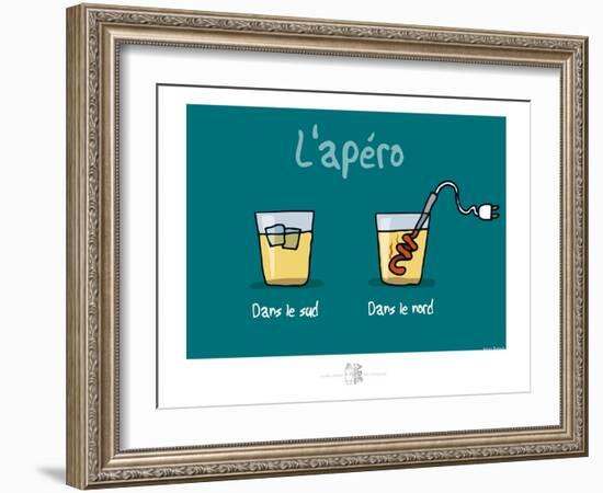 Adé l'chicon - L'apéri Ch'ti-Sylvain Bichicchi-Framed Art Print