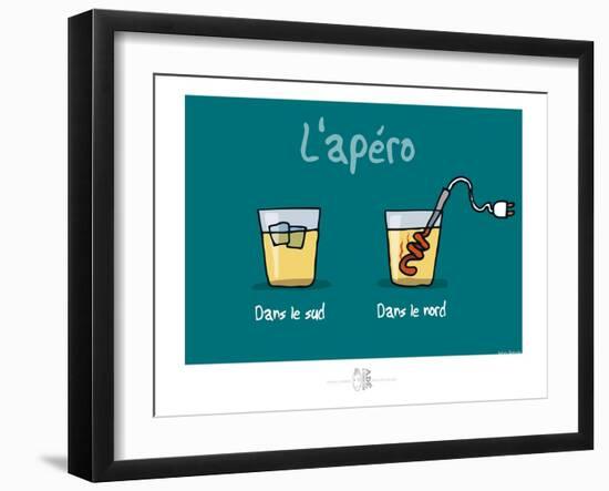 Adé l'chicon - L'apéri Ch'ti-Sylvain Bichicchi-Framed Art Print