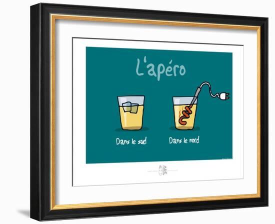 Adé l'chicon - L'apéri Ch'ti-Sylvain Bichicchi-Framed Art Print