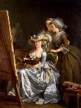 Self-Portrait with Two Pupils, Marie Gabrielle Capet & Marie Marguerite Carreaux de Rosemond, 1785-Adelaide Labille-Guiard-Framed Giclee Print