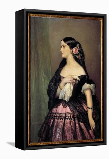 Adelina Patti, 1863 (Oil on Canvas)-Franz Xaver Winterhalter-Framed Premier Image Canvas