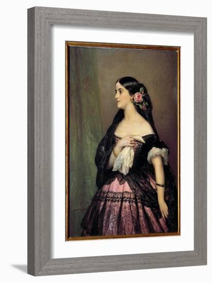 Adelina Patti, 1863 (Oil on Canvas)-Franz Xaver Winterhalter-Framed Giclee Print