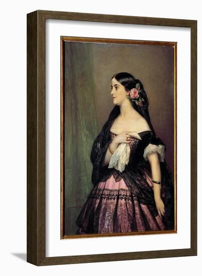 Adelina Patti, 1863 (Oil on Canvas)-Franz Xaver Winterhalter-Framed Giclee Print