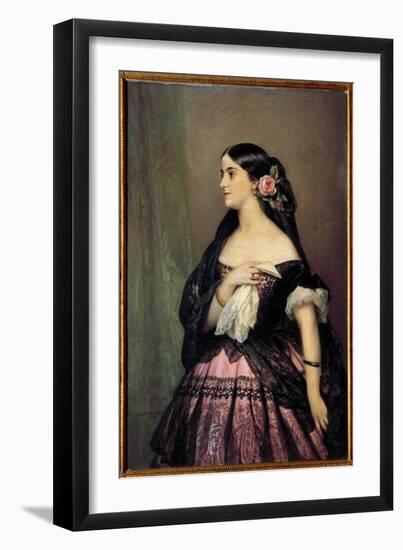 Adelina Patti, 1863 (Oil on Canvas)-Franz Xaver Winterhalter-Framed Giclee Print