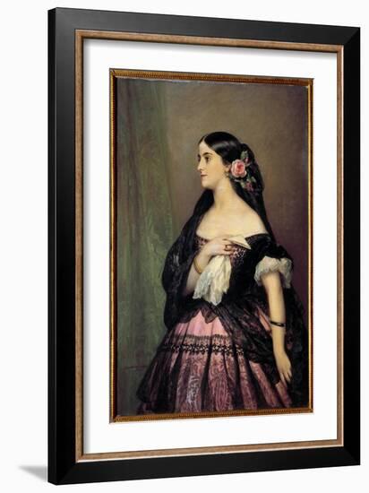 Adelina Patti, 1863 (Oil on Canvas)-Franz Xaver Winterhalter-Framed Giclee Print