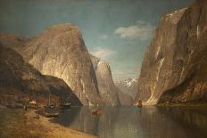 A Fjord Scene with Sailing Vessels-Adelsteen Normann-Giclee Print