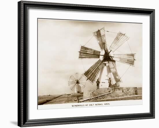 Aden - Yemen - Windmills at the Salt Works-null-Framed Photographic Print