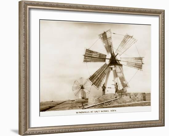 Aden - Yemen - Windmills at the Salt Works-null-Framed Photographic Print