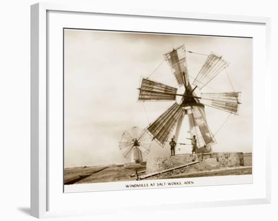 Aden - Yemen - Windmills at the Salt Works-null-Framed Photographic Print