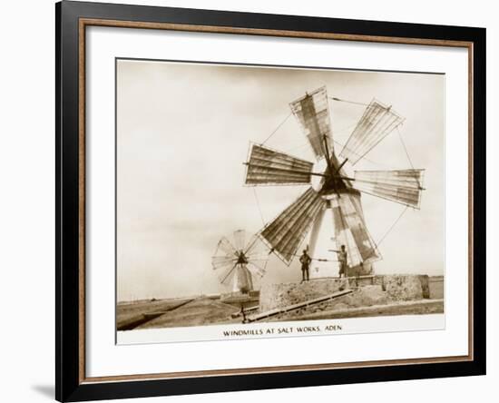Aden - Yemen - Windmills at the Salt Works-null-Framed Photographic Print