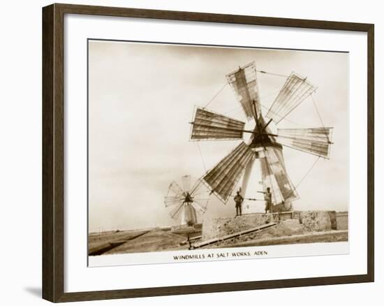 Aden - Yemen - Windmills at the Salt Works-null-Framed Photographic Print