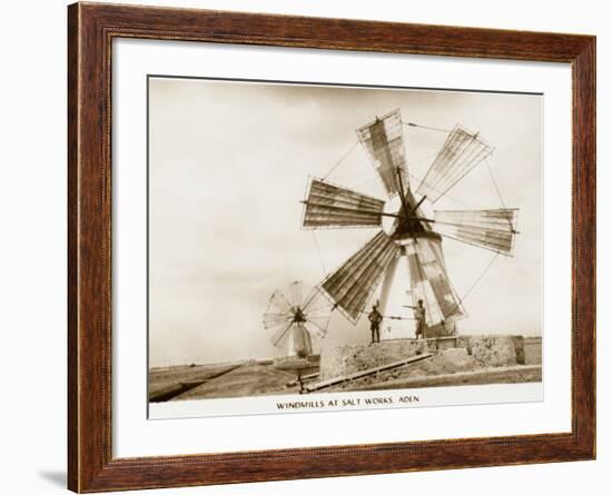 Aden - Yemen - Windmills at the Salt Works-null-Framed Photographic Print